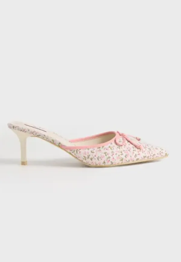 Nelly - Multi/Mönstrad - Printed Pointy Bow Mule
