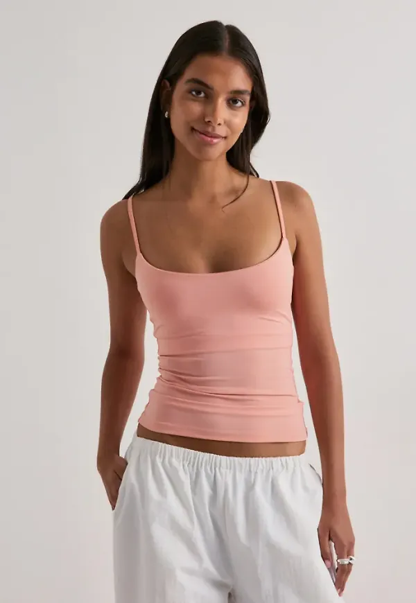 Nelly - Orange - Built In Bra Singlet