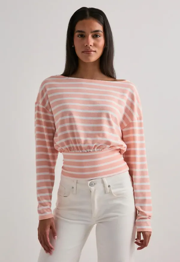 Nelly - Orange - Stripe Knit Sweater