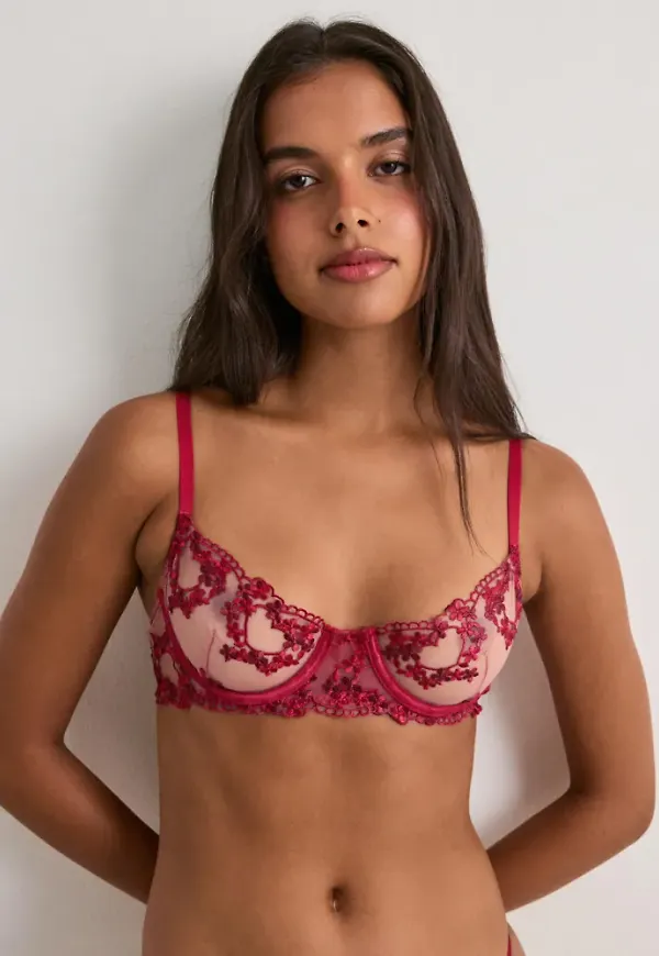 Nelly - Röd - Flirty Balcony Bra