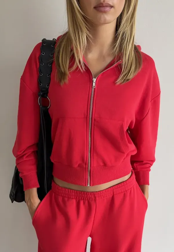 Nelly - Röd - Perfect zip hoodie
