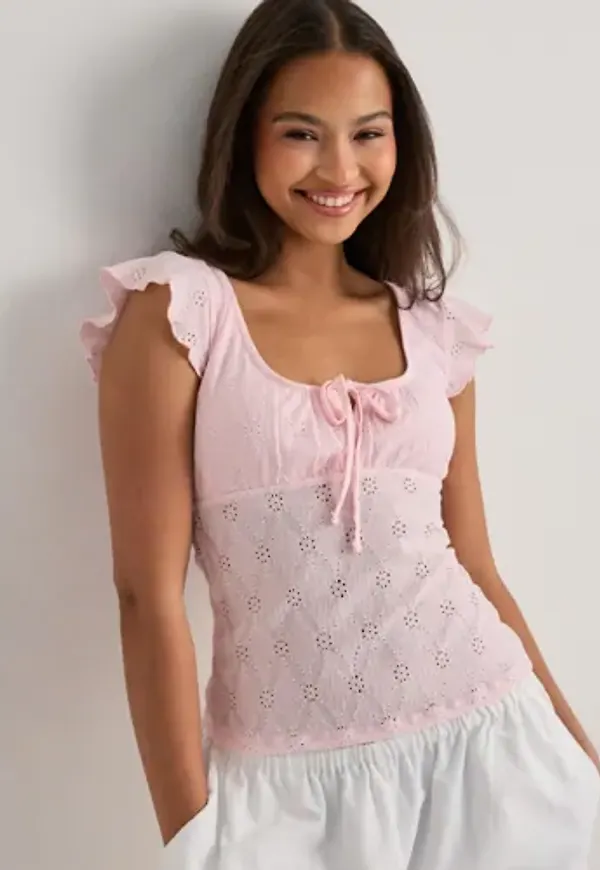 Nelly - Rosa - Broderie Anglais Top