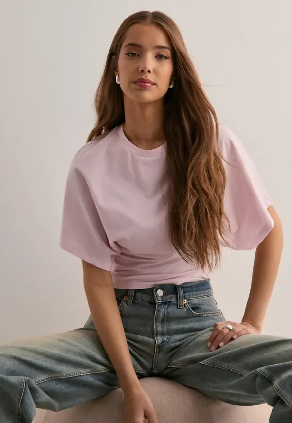 Nelly - Rosa - Round Neck Wide Sleeve Tee