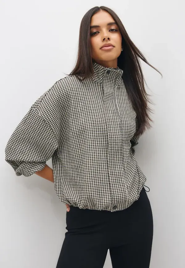 Nelly - Rutigt/Randigt - Checkered Blouse Jacket