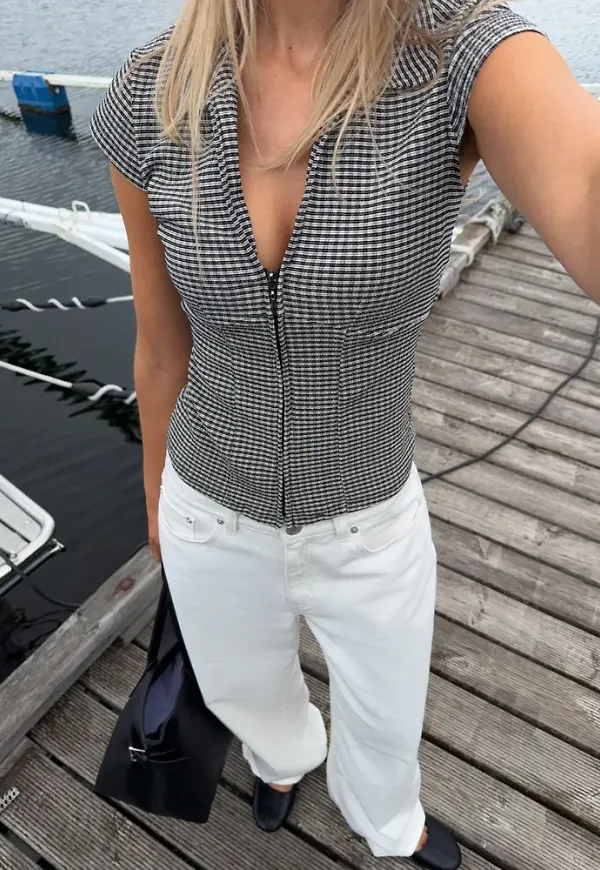 Nelly - Rutigt/Randigt - Checkered Shirt Top