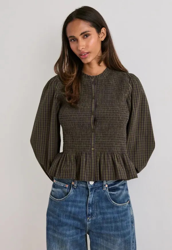 Nelly - Rutigt/Randigt - Favorite Smock Blouse