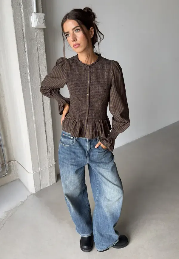 Nelly - Rutigt/Randigt - Favorite Smock Blouse