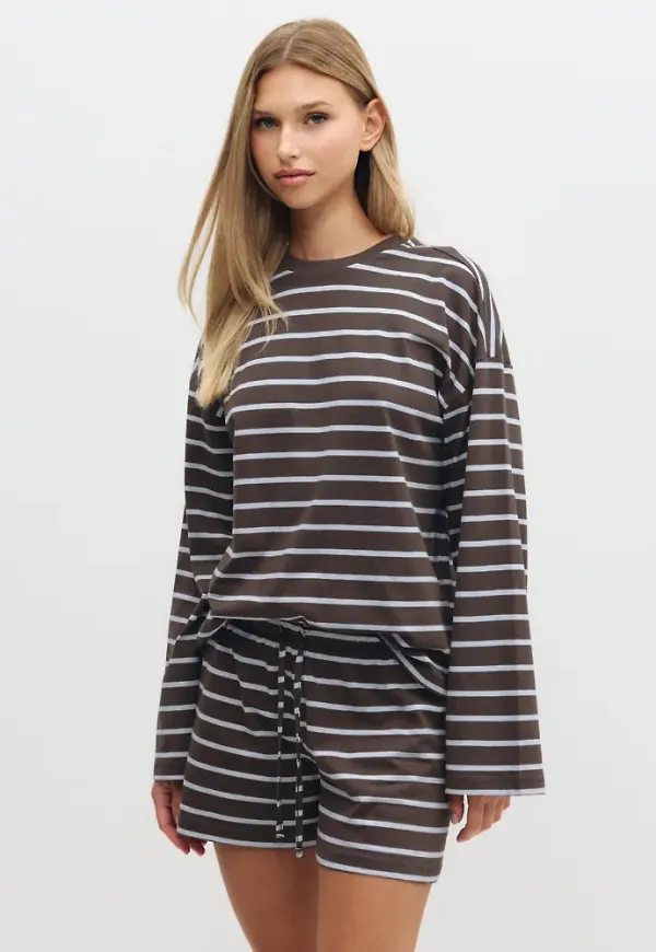Nelly - Rutigt/Randigt - Lounge Stripe Shorts