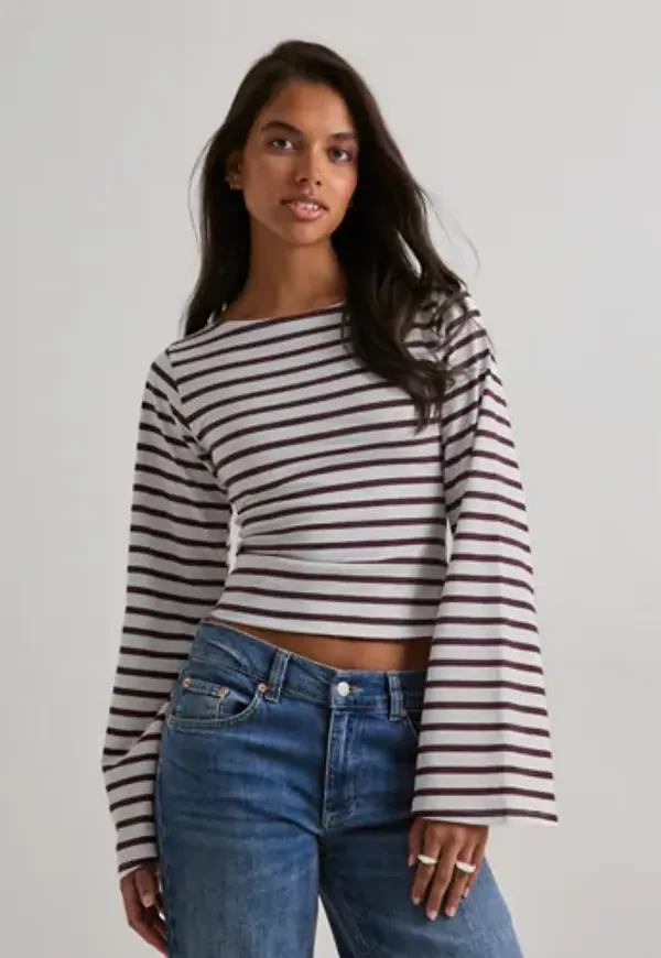 Nelly - Rutigt/Randigt - Stripe Wide Sleeve Top