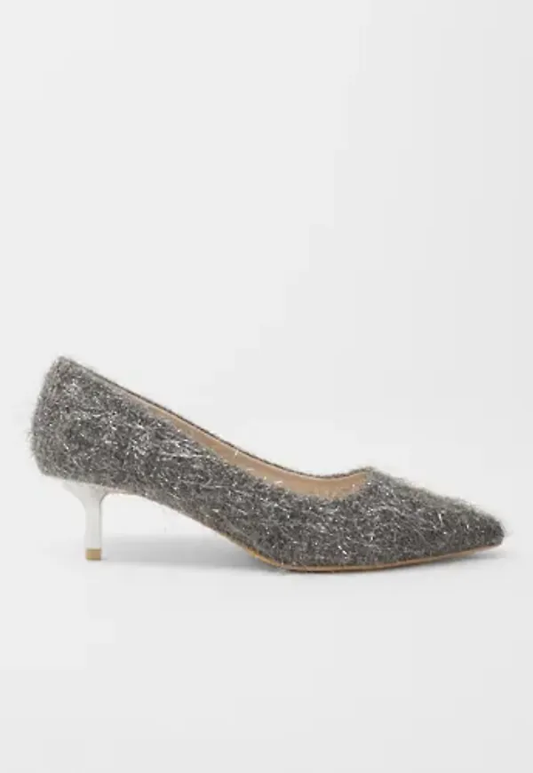 Nelly - Silver - Fuzzy Glits Pump