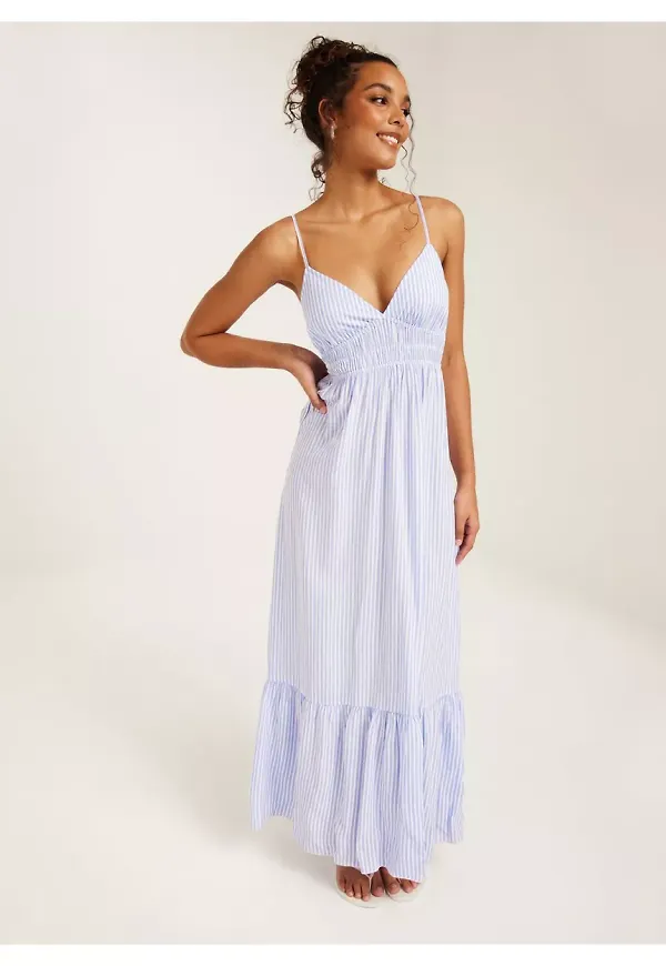 Nelly Summer Day Dress Festklänningar Blå/Vit