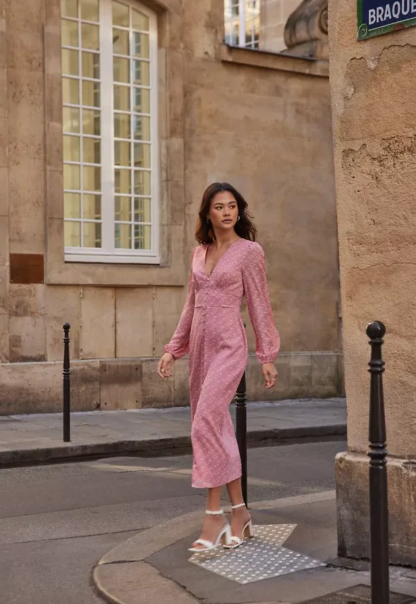 Nelly Summer Dream Dress Långklänningar Rosa Mönstrad