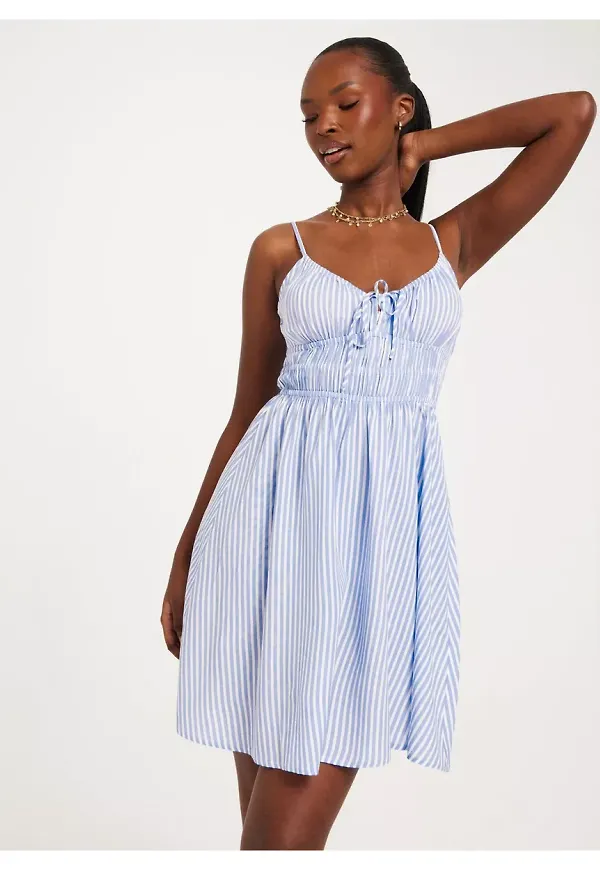Nelly Summer Slip Dress Vardagsklänningar Blå/Vit