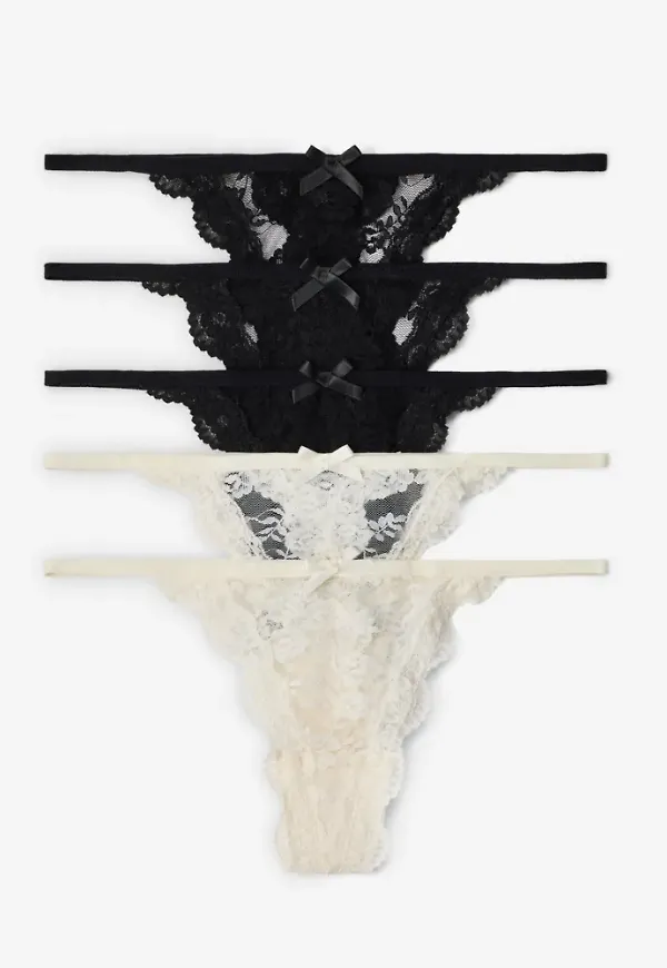 Nelly - Svart - Adorable 5-Pack Thong