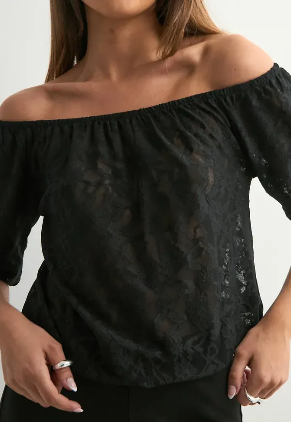 Nelly - Svart - Breezy Lace Top