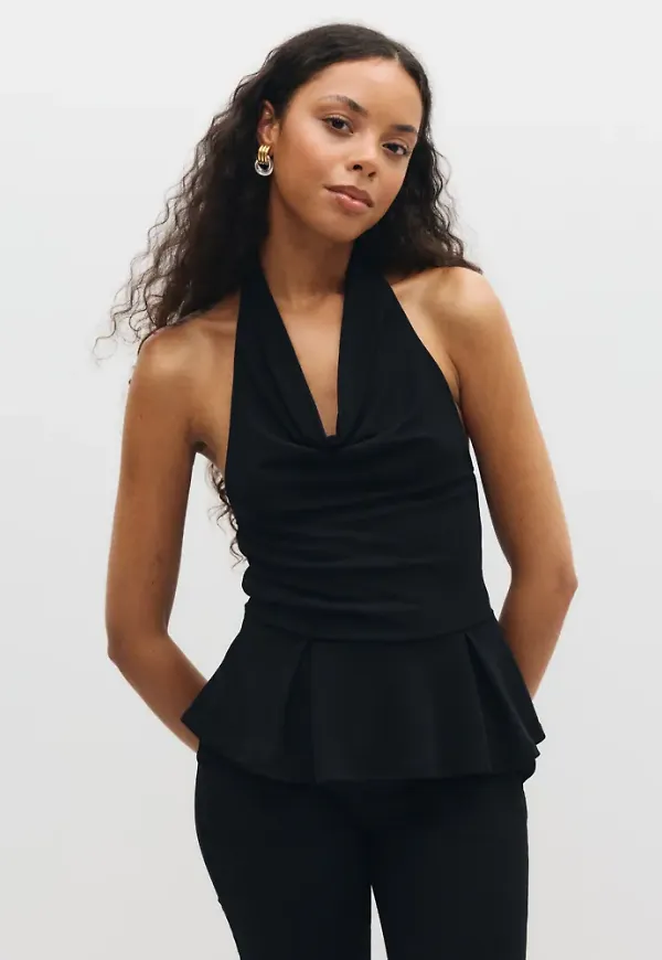 Nelly - Svart - Cute Halterneck Top