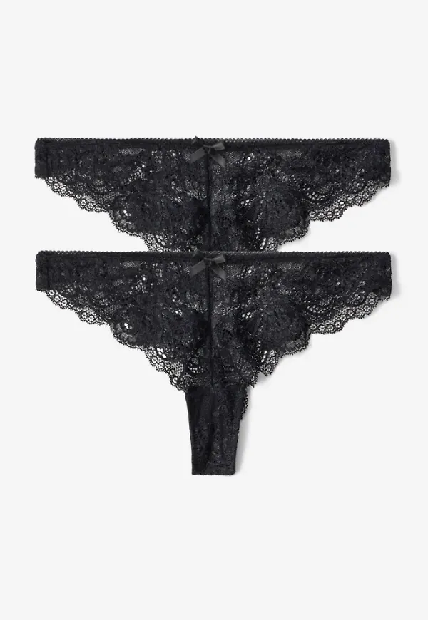 Nelly - Svart - Half Thong 2-Pack