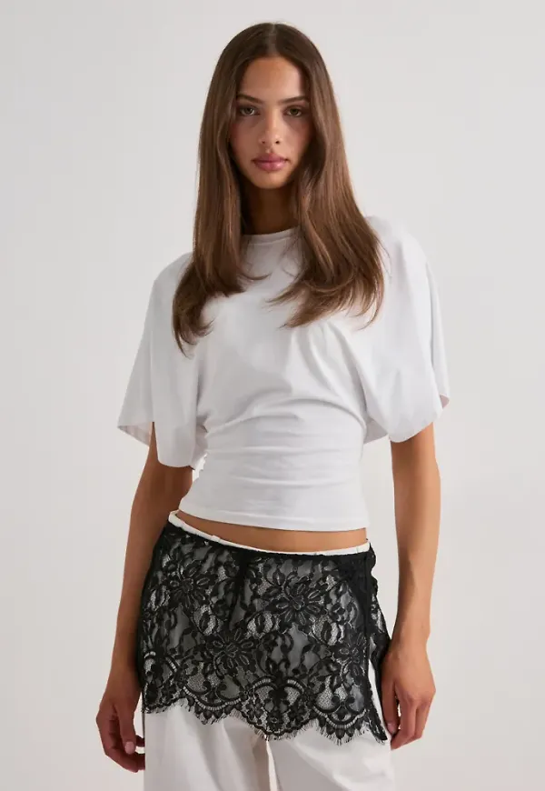 Nelly - Svart - Lace Mini Skirt