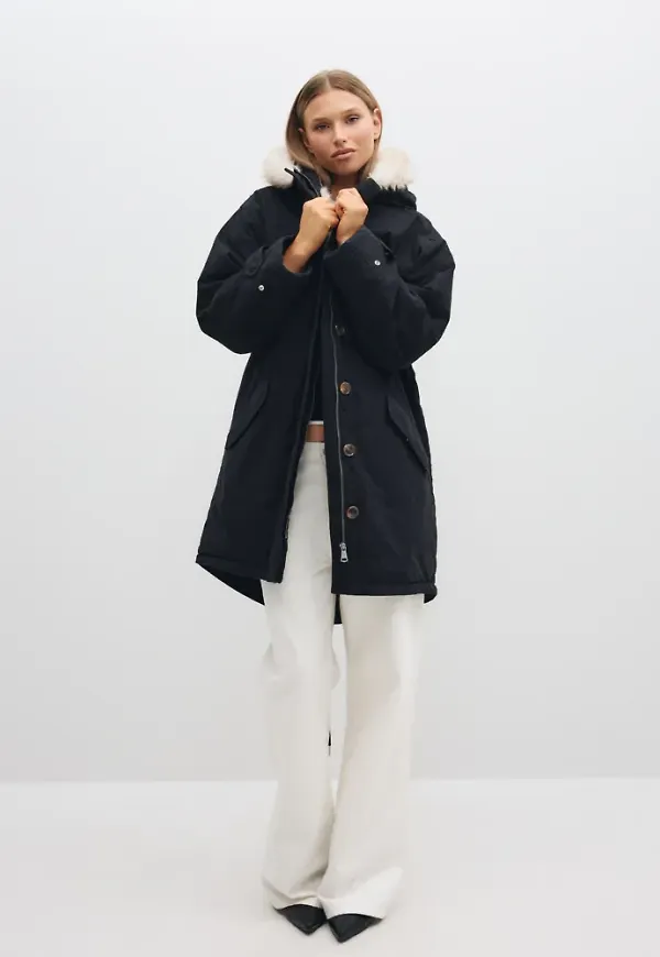 Nelly - Svart - Long Parka