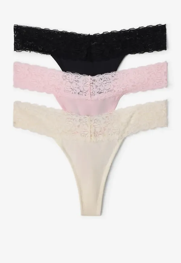 Nelly - Svart - Lovely Feels Thong 3-pack