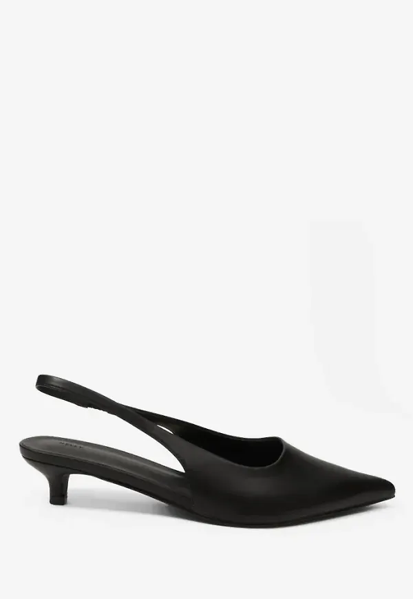 Nelly - Svart - Low Kitten Heel Slingback