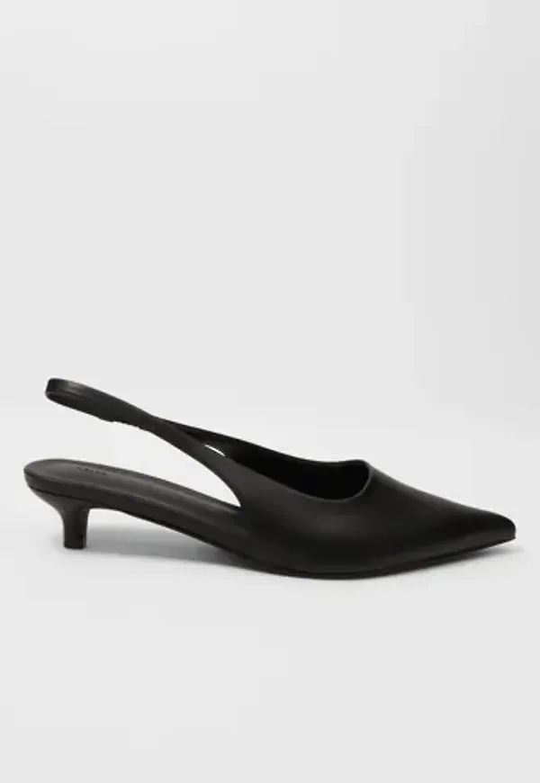 Nelly - Svart - Low Kitten Heel Slingback
