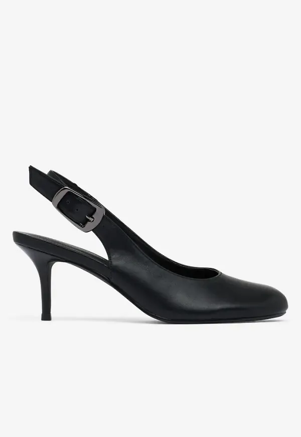 Nelly - Svart - Round Toe Slingback