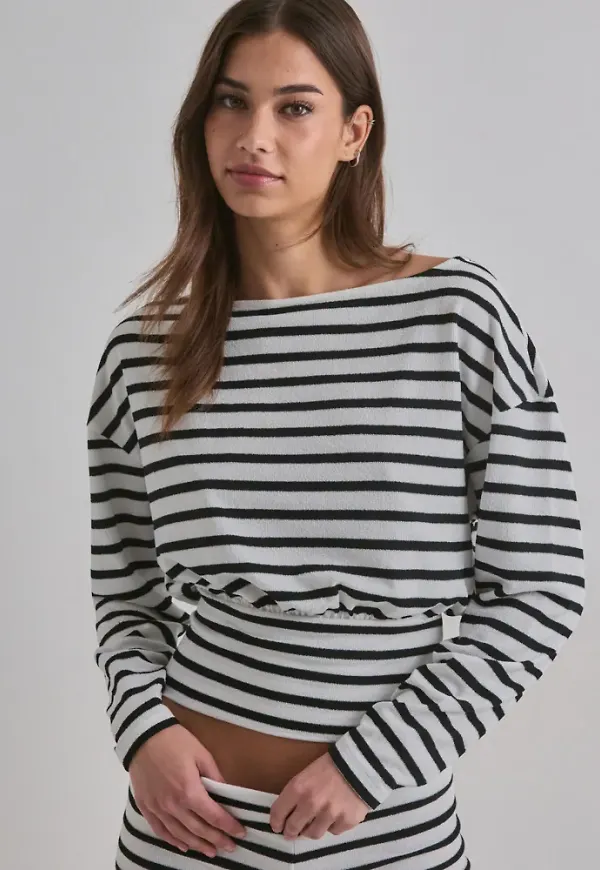 Nelly - Svart - Stripe Knit Sweater
