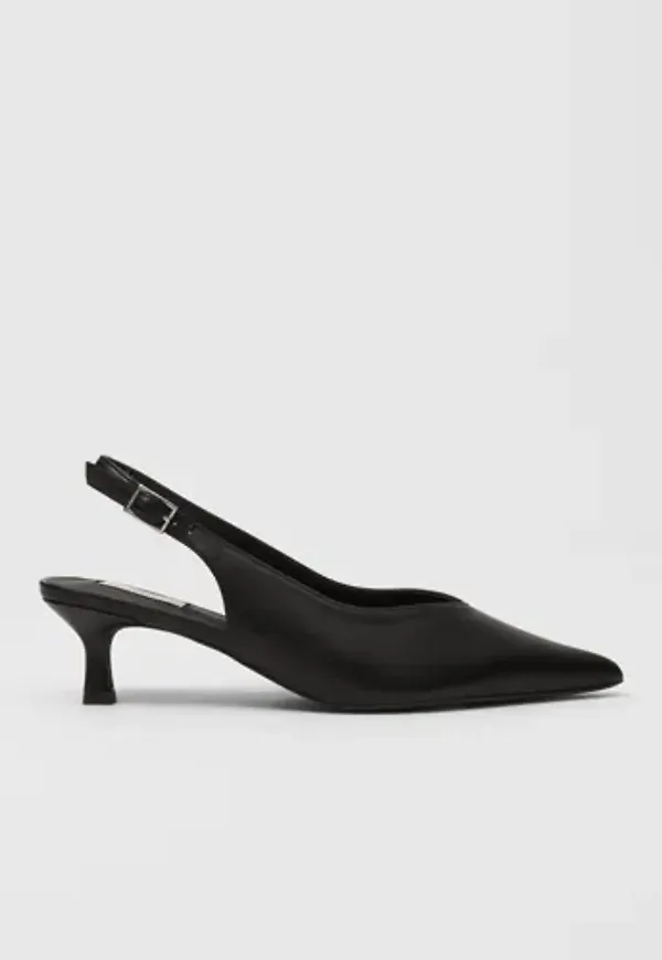 Nelly - Svart - Thin V-Shape Slingback