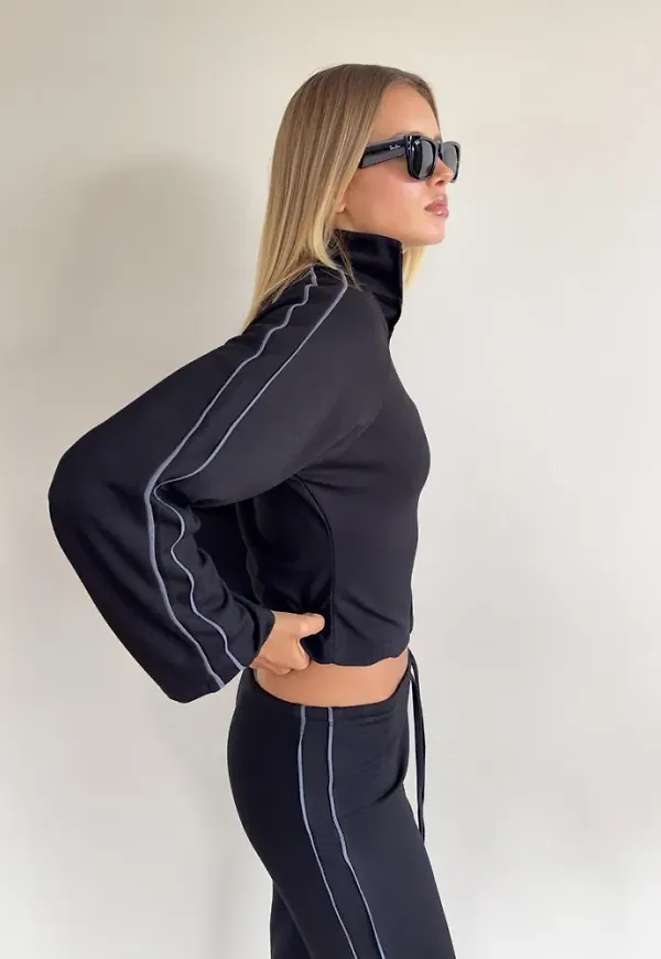 Nelly - Svart - Track Zip Jacket