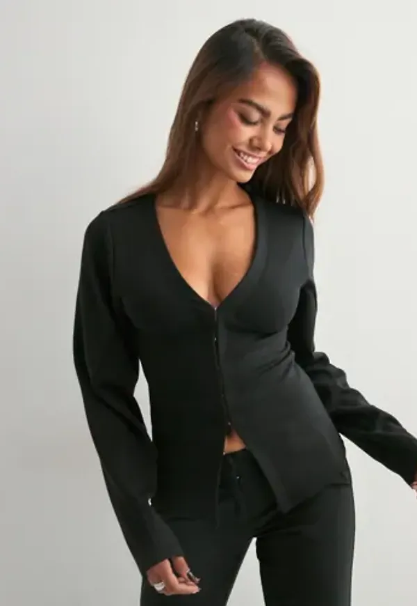 Nelly - Svart - Waist Focus Cardigan