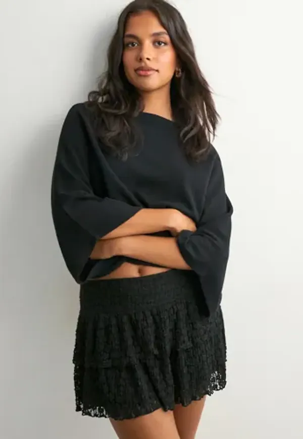 Nelly - Svart - Wonderful Lace Mini Skirt