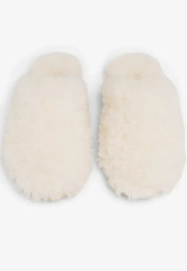 Nelly - Vit - Cosy Curl Faux Fur Slipper