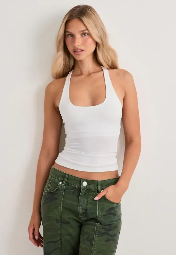 Nelly - Vit - Double Layer Racer Back Tank