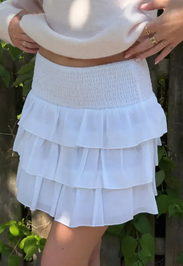 Nelly - Vit - Frill Skirt