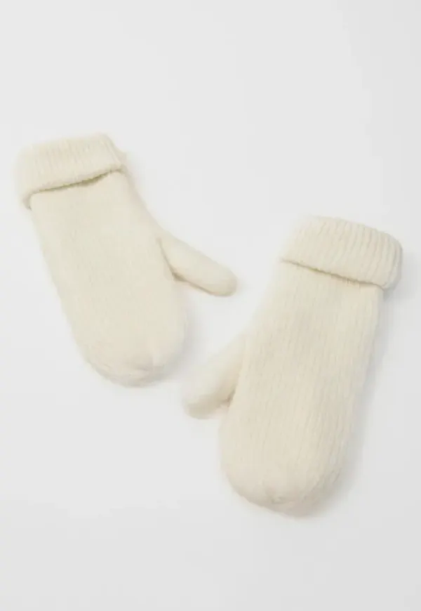 Nelly - Vit - Fuzzy Mittens
