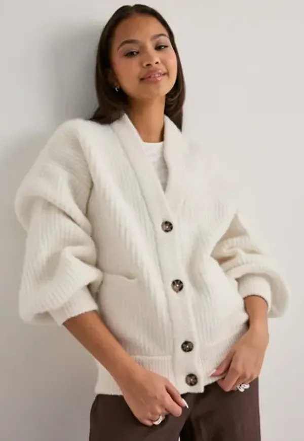 Nelly - Vit - Knit Jacket