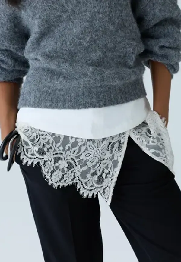 Nelly - Vit - Lace Mini Skirt