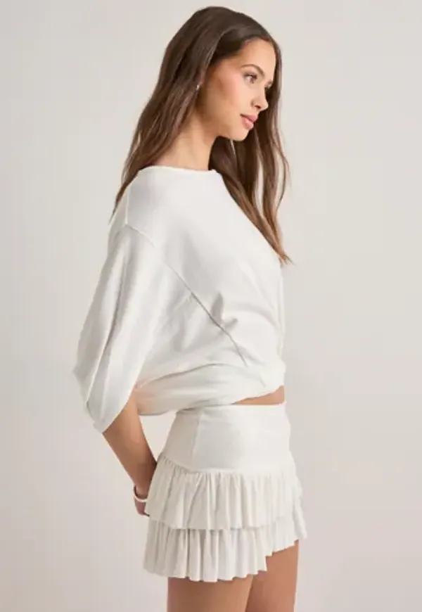 Nelly - Vit - Mini Frill Skirt