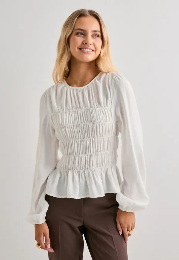 Nelly - Vit - My Best Smock Blouse
