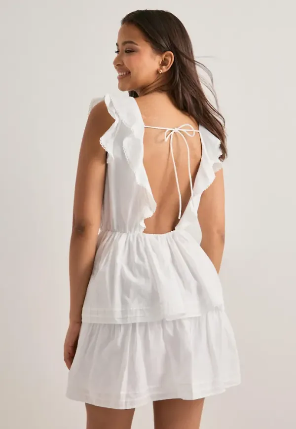 Nelly - Vit - Perfect Frill Dress