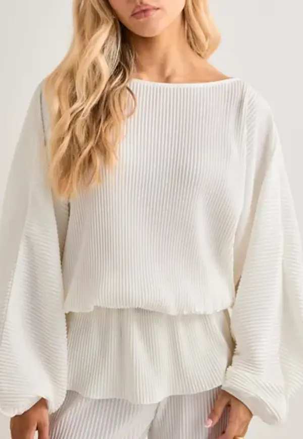Nelly - Vit - Perfect Plisse LS Top