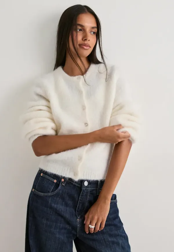 Nelly - Vit - Premium Knit Cardigan