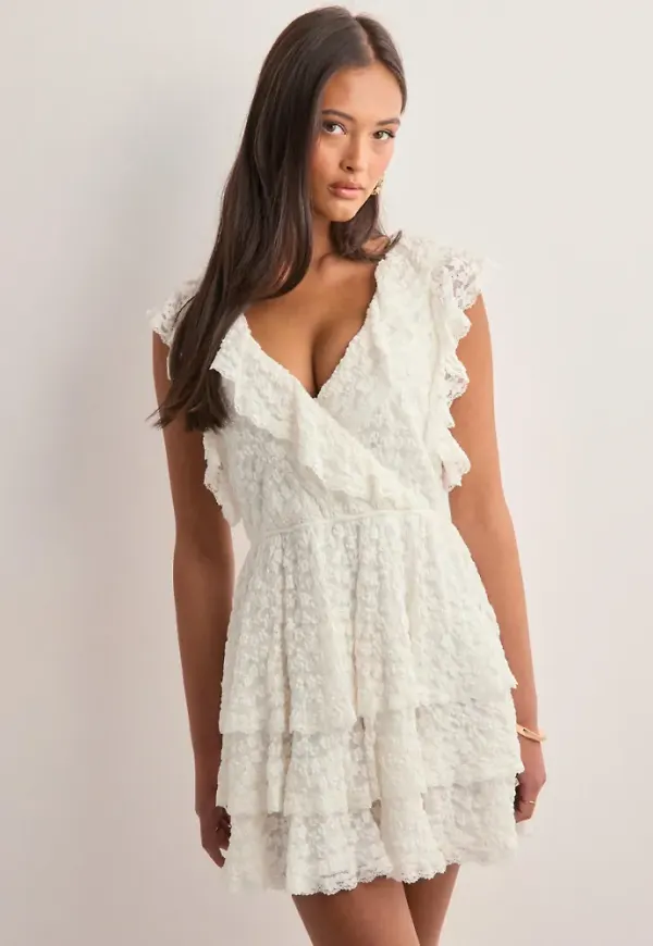 Nelly - Vit - Pretty Lace Dress