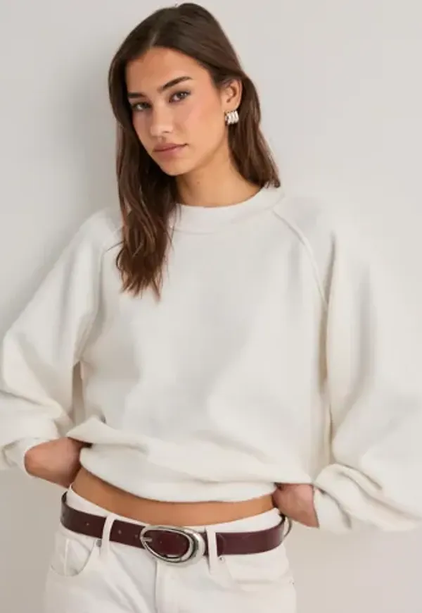 Nelly - Vit - Seam Focus Knit Sweater