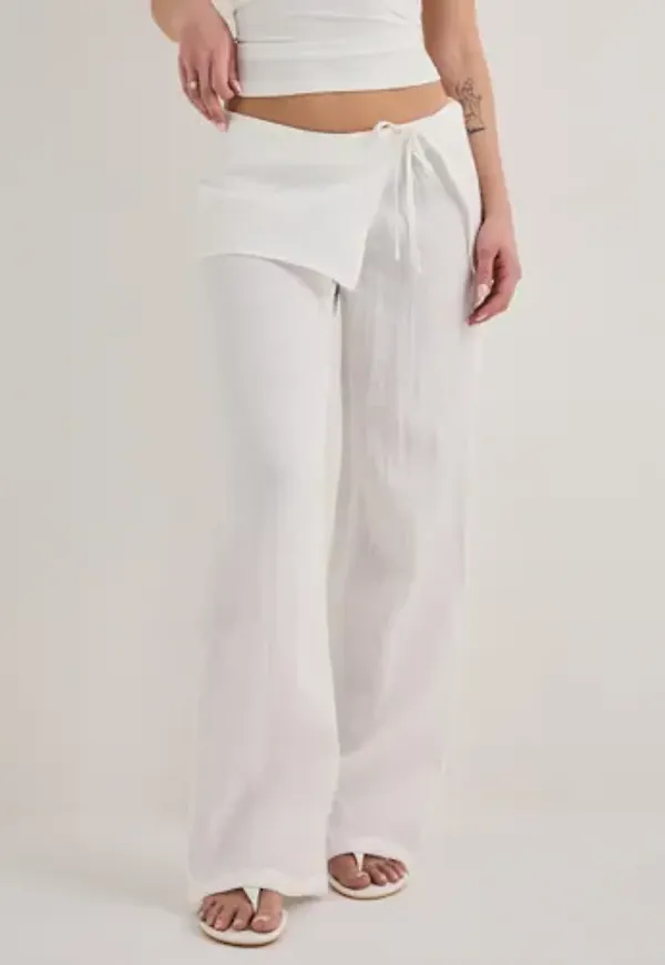 Nelly - Vit - Skirt Detail Pants