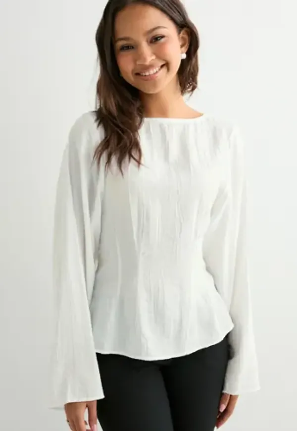 Nelly - Vit - Volume Sleeve Blouse