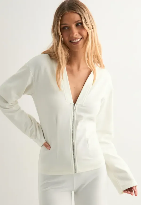 Nelly - Vit - Waist Focus Zip Hoodie