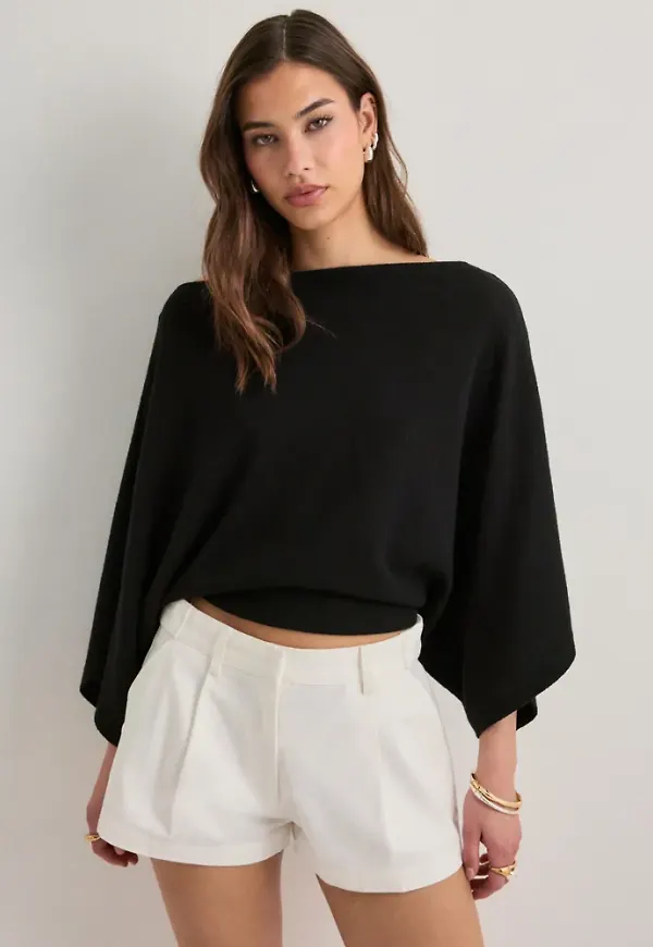 Nelly - Vit - Wide Leg Shorts