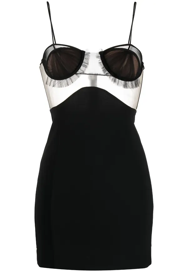 Nensi Dojaka bustier med skir panel - Svart